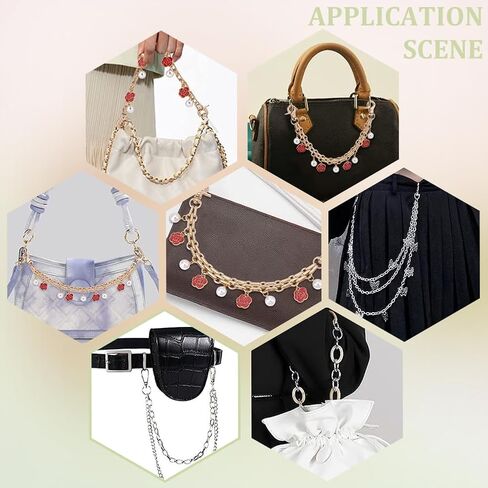PH PandaHall 12.7" Decorative Bag Chains 2 Colors Summer Themed Purse Strap Extender Bees Daisy Purse Handbag Charm Golden Purse Handle Chains for Crossbody Shoulder Tote Bag Handbag Purse Clutch in Saudi Arabia