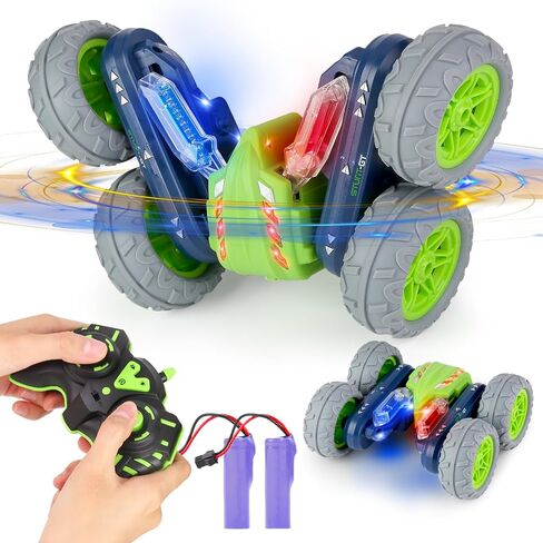 سيارة تحكم عن بعد، تقلب 360 درجة سيارات الدفع الرباعي RC، سيارات RC المثيرة مع أضواء على الوجهين للصبي (أخضر) in Saudi Arabia