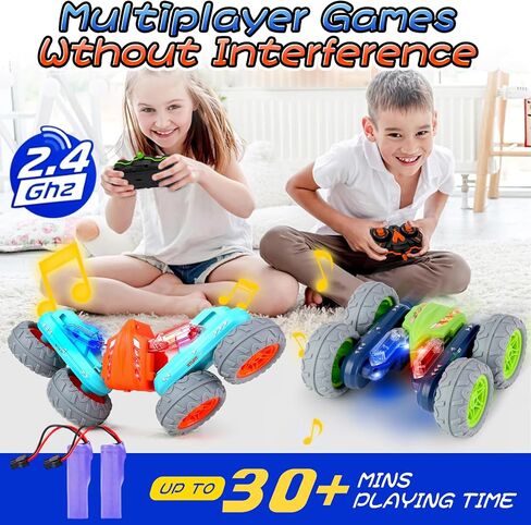 سيارة تحكم عن بعد، تقلب 360 درجة سيارات الدفع الرباعي RC، سيارات RC المثيرة مع أضواء على الوجهين للصبي (أخضر) in Saudi Arabia