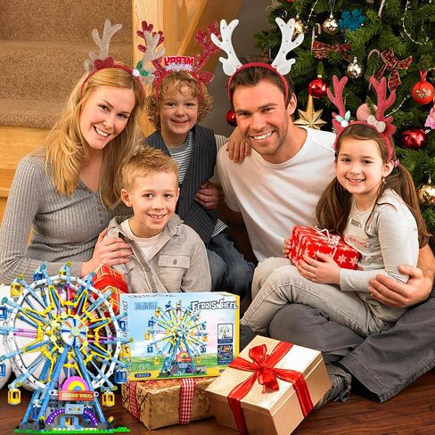 2025 Newly Upgrade Ferris Wheel Building Set with Fairy Light, Two-Way Rotating Ferris Wheel Building Blocks Set of 813 PCS, Amusement Park Model Kit for Kids Ages 8+, Ideas Gift for Boys and Girls in Saudi Arabia