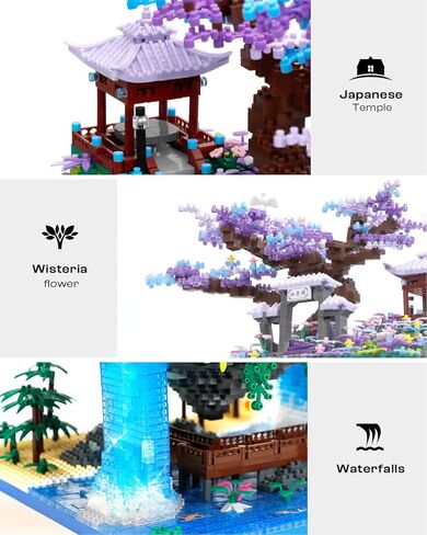 مجموعة هندسة شجرة زهور بونساي الكبيرة للأولاد 8-14 مجموعة بناء منزل شجرة الكرز اليابانية المضيئة مع صندوق ألعاب للبالغين للأولاد والبنات من عمر 8 إلى 12 عامًا، جسيمات دقيقة 2.5 مم in Kuwait