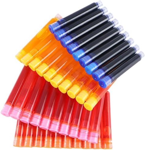 10 Pcs Black Fountain Pen Ink Cartridges Refill Fountain Pen Refills Pen Cartridge Ink Pen Refills for 3.4 mm Bore Diameter Calligraphy Pen Office Products in Saudi Arabia