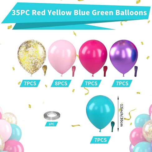 Pink Blue Purple Balloons, Pink and Purple Balloons, Teal Blue Hot Pink Metallic Purple Balloons Gold Confetti Balloons for Gilrs Birthday Baby Shower Party Wedding Bridal Shower Decorations in Saudi Arabia