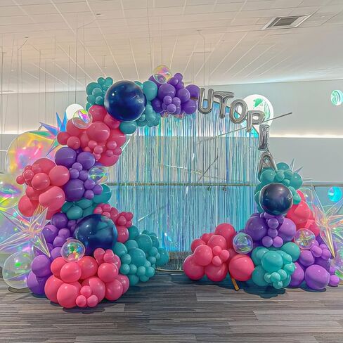 Pink Blue Purple Balloons, Pink and Purple Balloons, Teal Blue Hot Pink Metallic Purple Balloons Gold Confetti Balloons for Gilrs Birthday Baby Shower Party Wedding Bridal Shower Decorations in Saudi Arabia