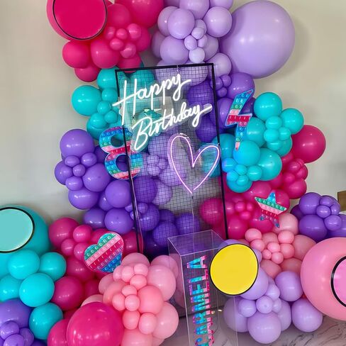 Pink Blue Purple Balloons, Pink and Purple Balloons, Teal Blue Hot Pink Metallic Purple Balloons Gold Confetti Balloons for Gilrs Birthday Baby Shower Party Wedding Bridal Shower Decorations in Saudi Arabia
