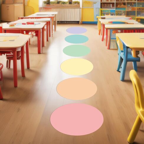 Lincia 24 Pack Colorful Erase Dots Circles 10.5 Inch Removable Vinyl Spot Dry Erase Desktop Writing Spots Set for Classroom Table Teacher Students School Home Desk Wall(Bohemian Colors) in Kuwait