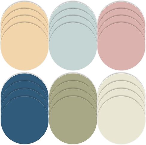 Lincia 24 Pack Colorful Erase Dots Circles 10.5 Inch Removable Vinyl Spot Dry Erase Desktop Writing Spots Set for Classroom Table Teacher Students School Home Desk Wall(Bohemian Colors) in Kuwait