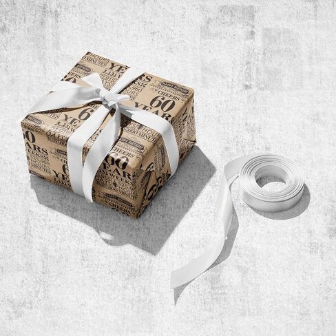 RUSPEPA Birthday Wrapping Paper Roll, Mini Roll, Black 18 Years Design Kraft Gift Wrap Paper Great for Birthday, Party, Holiday, 17 inches x 16.4 feet, 18th Birthday in Saudi Arabia