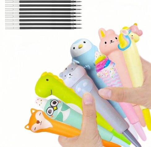 Kawaii Pens Cute Fun Squishy Gel Ink Pens for Girls Stationary Cool Pens Gifts for Tweens Girls Christmas Stocking Fillers Party Favor 8 Pcs in Saudi Arabia