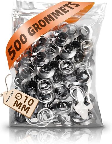 3/8" Grommet Accessory for Grommet Tool, Includes 200 Pcs 10mm Grommet and 10mm Die Heads in Saudi Arabia