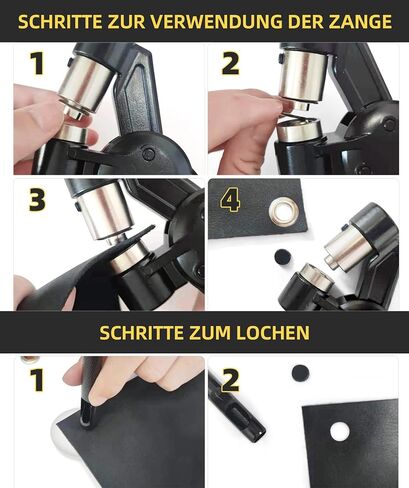 3/8" Grommet Accessory for Grommet Tool, Includes 200 Pcs 10mm Grommet and 10mm Die Heads in Saudi Arabia