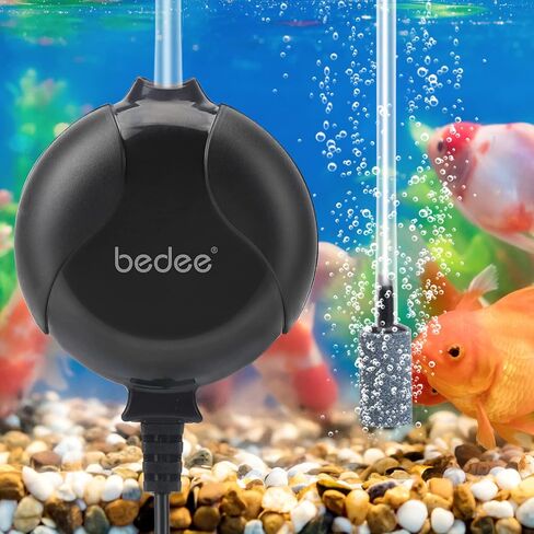 مضخة هواء معلقة لحوض السمك: مضخة هواء صامتة لخزان الأسماك، توفير الطاقة العالية، ملحقات حوض السمك خفيفة الوزن لخزان الأسماك مع صمام فحص حجر الهواء 1-15 جالون فقاعات خزان الأسماك 1 وات in Kuwait