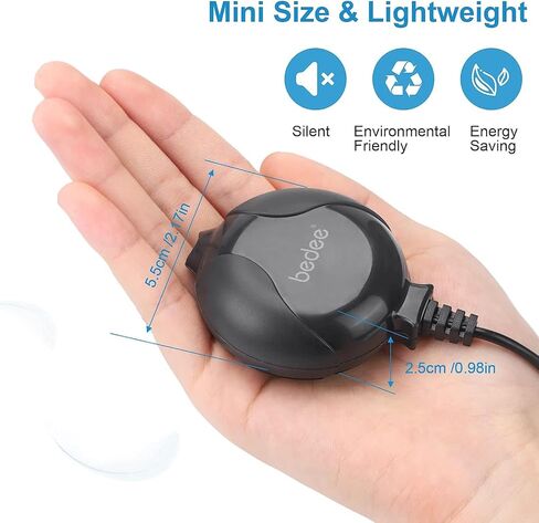 مضخة هواء معلقة لحوض السمك: مضخة هواء صامتة لخزان الأسماك، توفير الطاقة العالية، ملحقات حوض السمك خفيفة الوزن لخزان الأسماك مع صمام فحص حجر الهواء 1-15 جالون فقاعات خزان الأسماك 1 وات in Kuwait