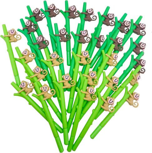 30 Pcs Cute Monkey Pens Gel Ink Pens Fun Kawaii Pens Jungle Animals Writing Pens 0.5 mm Black Ink Cool Pens Novelty Fun Pens for Kids School Office Home Supplies Student Present Monkey Party Favors in Kuwait