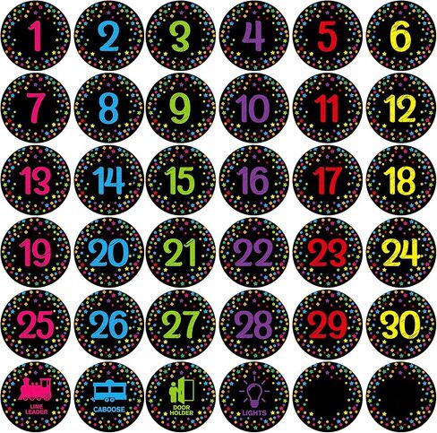 FaCraft Confetti Number Spot Markers Stickers Line Up Spots for Classroom Floor Classroom Line-up Stickers Number Spot Stickers Markers for Teacher Kindergarten Preschool Elementary Classroom Decor in Saudi Arabia