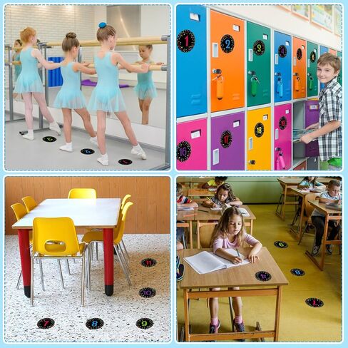 FaCraft Confetti Number Spot Markers Stickers Line Up Spots for Classroom Floor Classroom Line-up Stickers Number Spot Stickers Markers for Teacher Kindergarten Preschool Elementary Classroom Decor in Saudi Arabia