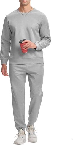 TBMPOY رجل رياضية 2 قطعة مجموعة Sweatsuits كم طويل بلايز بنطال رياضي المسار بذلات رياضية ملابس رياضية غير رسمية أزرق ملكي M in Kuwait