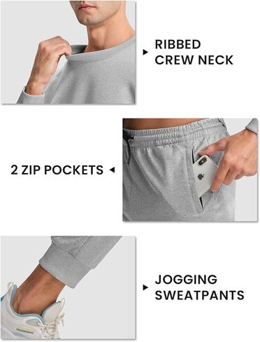 TBMPOY رجل رياضية 2 قطعة مجموعة Sweatsuits كم طويل بلايز بنطال رياضي المسار بذلات رياضية ملابس رياضية غير رسمية أزرق ملكي M in Kuwait