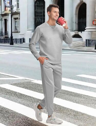 TBMPOY رجل رياضية 2 قطعة مجموعة Sweatsuits كم طويل بلايز بنطال رياضي المسار بذلات رياضية ملابس رياضية غير رسمية أزرق ملكي M in Kuwait