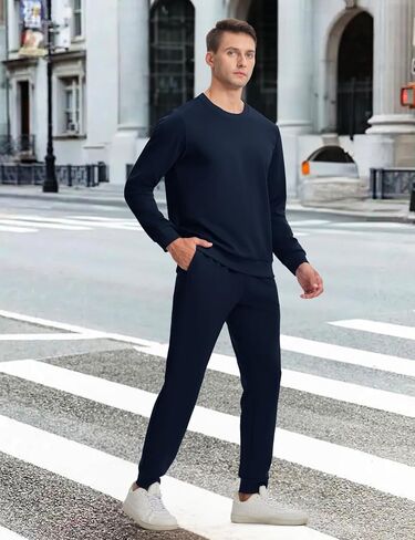 TBMPOY Mens Tracksuits 2 Piece Set Sweatsuits Long Sleeve Tops Jogger Pants Track Sweat Suits Casual Athletic Outfits Royal Blue M in Kuwait