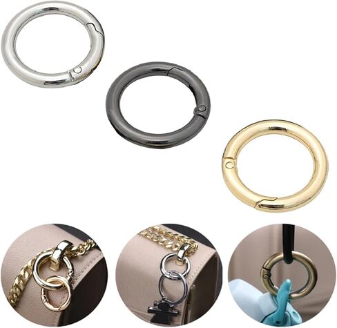 50 Pcs Spring O Rings, Zinc Alloy Round Carabiner Snap, Metal Spring Snap Clips Buckles for DIY Craft, Keyring in Saudi Arabia