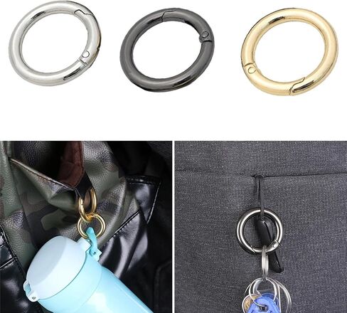 50 Pcs Spring O Rings, Zinc Alloy Round Carabiner Snap, Metal Spring Snap Clips Buckles for DIY Craft, Keyring in Saudi Arabia