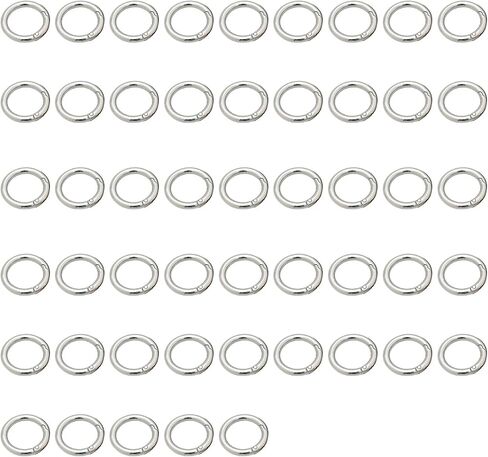 50 Pcs Spring O Rings, Zinc Alloy Round Carabiner Snap, Metal Spring Snap Clips Buckles for DIY Craft, Keyring in Saudi Arabia