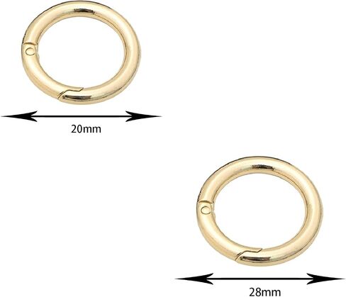 50 Pcs Spring O Rings, Zinc Alloy Round Carabiner Snap, Metal Spring Snap Clips Buckles for DIY Craft, Keyring in Saudi Arabia