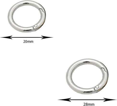 50 Pcs Spring O Rings, Zinc Alloy Round Carabiner Snap, Metal Spring Snap Clips Buckles for DIY Craft, Keyring in Saudi Arabia