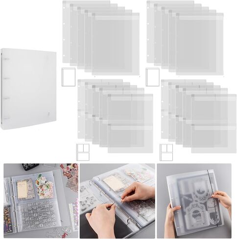 Briartw 1 A4 Die Storage Book Binder and 20 Inserts Set,Page Protectors Pockets Inserts with One and Three Pockets for Storage Craft Supplies,Cardstock,Sticker,Stamp,Cutting Dies,Stencil in Kuwait