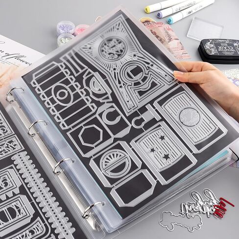 Briartw 1 A4 Die Storage Book Binder and 20 Inserts Set,Page Protectors Pockets Inserts with One and Three Pockets for Storage Craft Supplies,Cardstock,Sticker,Stamp,Cutting Dies,Stencil in Kuwait