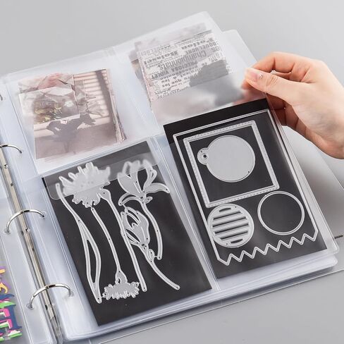 Briartw 1 A4 Die Storage Book Binder and 20 Inserts Set,Page Protectors Pockets Inserts with One and Three Pockets for Storage Craft Supplies,Cardstock,Sticker,Stamp,Cutting Dies,Stencil in Kuwait