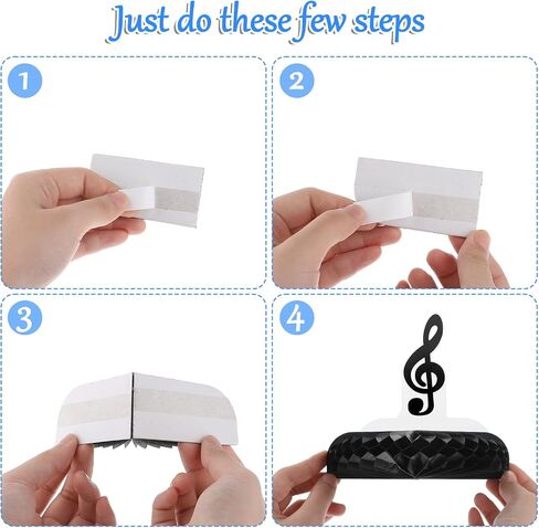 8 Pack Music Notes Honeycomb Centerpieces Music Party Table Toppers Honeycomb Centerpieces Musical Notes Party Table Decorations for Music Notes Theme Birthday Party Baby Shower Supplies in Saudi Arabia