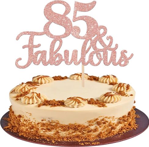 1 PCS 50 & Fabulous Cake Topper Glitter Fifty and Fabulous Cake Toppers Happy 50th Birthday Cake Pick for 50th Wedding Anniversary Birthday Party Cake Decorations Supplies Rose Gold in Saudi Arabia