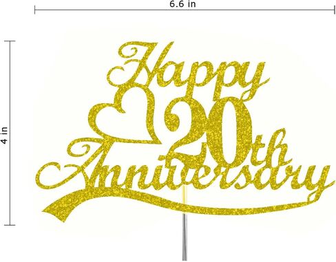 25th Anniversary Cake Topper Silver Glitter, 25 Wedding Anniversary Party Decoration Ideas, Premium Quality, Sturdy Doubled Sided Glitter, Acrylic Stick. Made in USA (25th Silver) in Saudi Arabia