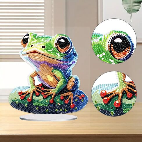 ARTopet DIY Diamond Desktop Ornament Special Shaped Crystal Frog Diamond Art Painting Tabletop Ornaments Single Sided Diamond Home Decor in Saudi Arabia