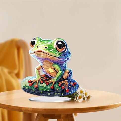 ARTopet DIY Diamond Desktop Ornament Special Shaped Crystal Frog Diamond Art Painting Tabletop Ornaments Single Sided Diamond Home Decor in Saudi Arabia