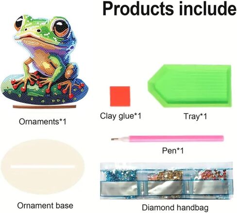 ARTopet DIY Diamond Desktop Ornament Special Shaped Crystal Frog Diamond Art Painting Tabletop Ornaments Single Sided Diamond Home Decor in Saudi Arabia
