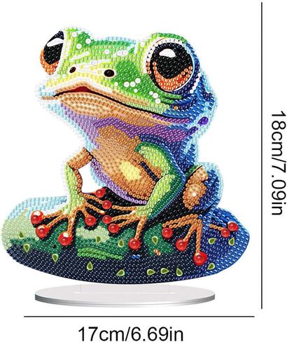 ARTopet DIY Diamond Desktop Ornament Special Shaped Crystal Frog Diamond Art Painting Tabletop Ornaments Single Sided Diamond Home Decor in Saudi Arabia