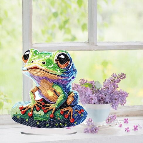 ARTopet DIY Diamond Desktop Ornament Special Shaped Crystal Frog Diamond Art Painting Tabletop Ornaments Single Sided Diamond Home Decor in Saudi Arabia