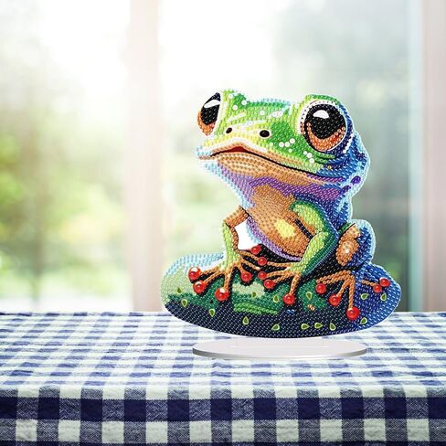 ARTopet DIY Diamond Desktop Ornament Special Shaped Crystal Frog Diamond Art Painting Tabletop Ornaments Single Sided Diamond Home Decor in Saudi Arabia