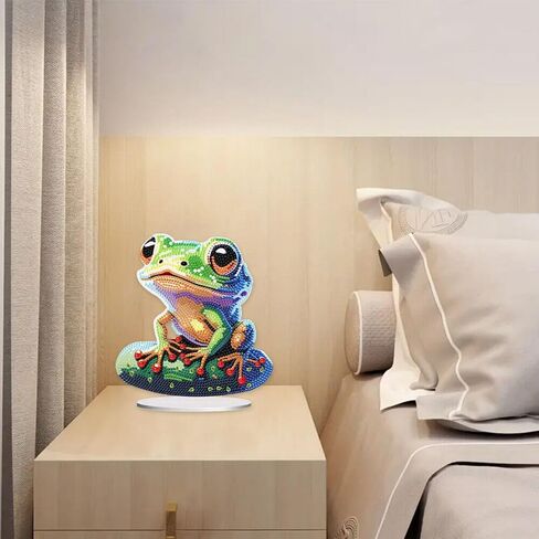 ARTopet DIY Diamond Desktop Ornament Special Shaped Crystal Frog Diamond Art Painting Tabletop Ornaments Single Sided Diamond Home Decor in Saudi Arabia