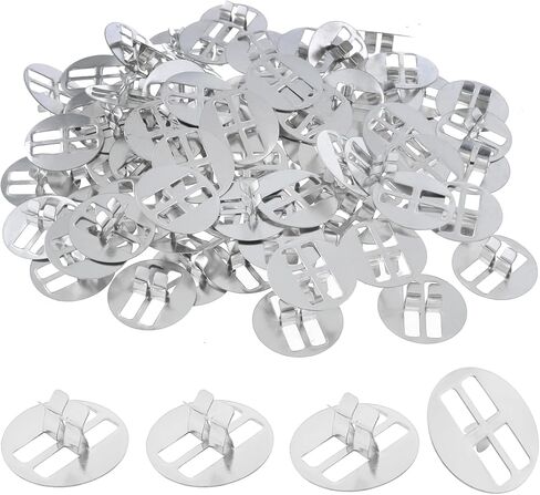 مشبك فتيل خشبي ZZLZX 80 قطعة قاعدة فتيل شمعة معدنية، علامات تبويب فتيل الشمعة للشموع in Kuwait