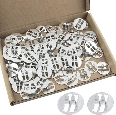 مشبك فتيل خشبي ZZLZX 80 قطعة قاعدة فتيل شمعة معدنية، علامات تبويب فتيل الشمعة للشموع in Kuwait