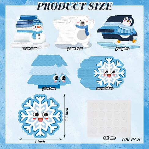 80 قطعة من لوحة الإعلانات الورقية الشتوية لمرحلة ما قبل المدرسة لتزيين لوحة الإعلانات الورقية لمرحلة ما قبل المدرسة وديكورات الفصول الدراسية في مرحلة ما قبل المدرسة ومستلزمات مدرسي العودة إلى المدرسة وقصاصات الفصل الدراسي (الشتاء) in Kuwait