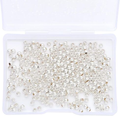 Silver Plated Round Spacer Beads 3mm 300pcs for Jewelry Making Findings Non Tarnish in Kuwait