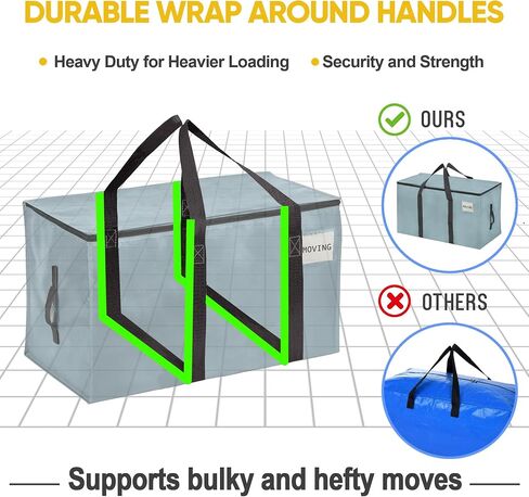 VENO 6 Pack Moving Bags & Large Christmas Storage Bins with lids for Decorations, Garland, Lights. Moving Boxes Packing Supplies for College Dorm. Extra Large Heavy Duty Totes (Light Blue, 6 Pack) in Kuwait