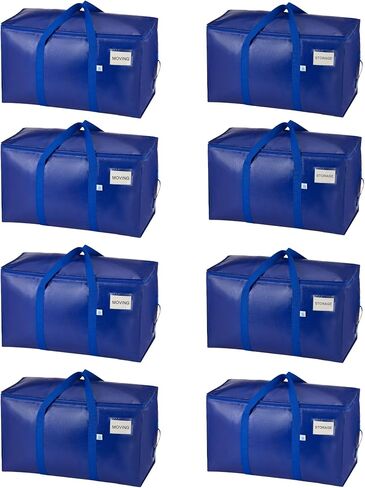 VENO 6 Pack Moving Bags & Large Christmas Storage Bins with lids for Decorations, Garland, Lights. Moving Boxes Packing Supplies for College Dorm. Extra Large Heavy Duty Totes (Light Blue, 6 Pack) in Kuwait