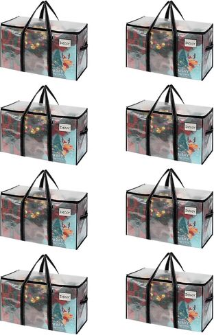 VENO 6 Pack Moving Bags & Large Christmas Storage Bins with lids for Decorations, Garland, Lights. Moving Boxes Packing Supplies for College Dorm. Extra Large Heavy Duty Totes (Light Blue, 6 Pack) in Kuwait