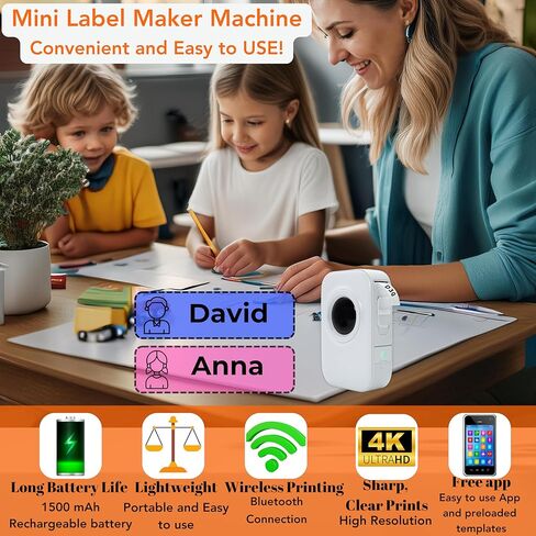D30 PRO, Label Maker Machine with Tape, HD Label Maker for Home, Office, and School, Wireless with Blueooth, Thermal Sticker Maker, Inkless and Smart Phone App - Supports iOS and Andriod in Saudi Arabia